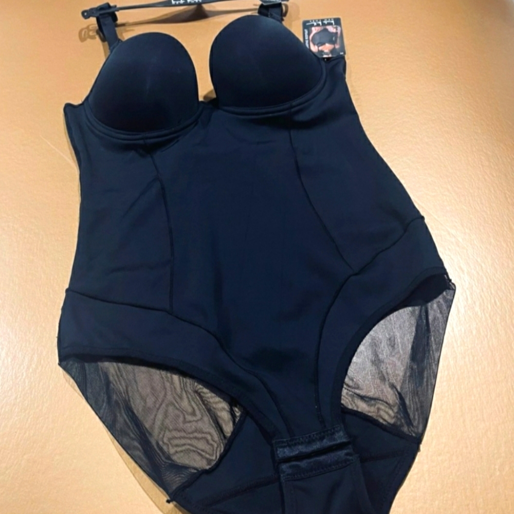 Nicole Miller Scuba Shaping Bodysuit Black Size XL